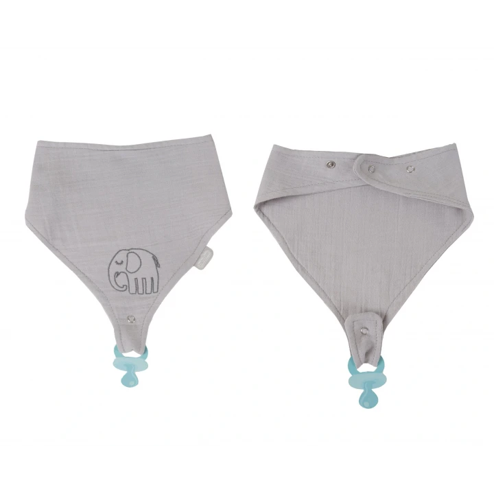Babyjem Emzik Askılı Müslin Önlük Gri