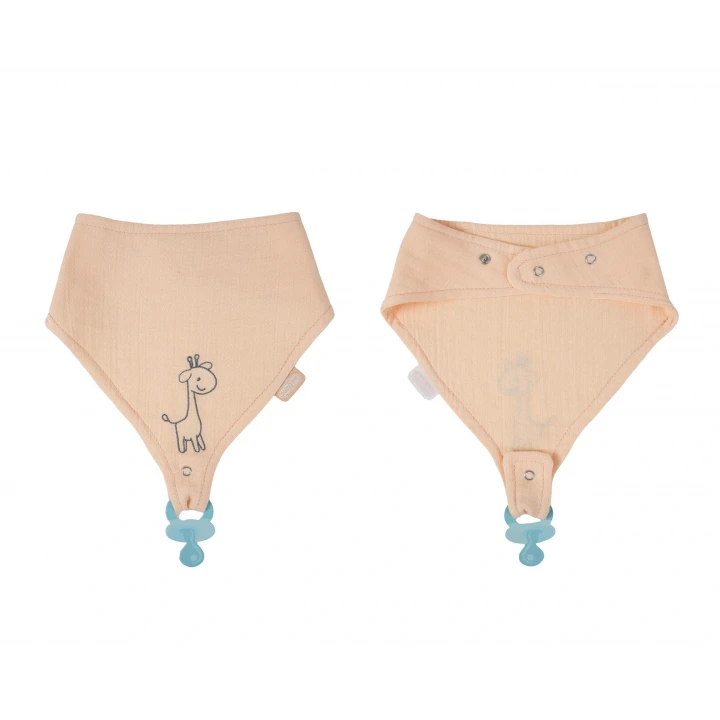 Babyjem Emzik Askılı Müslin Önlük Somon