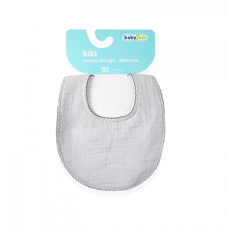 Babyjem Bürümcük Müslin Önlük Gri