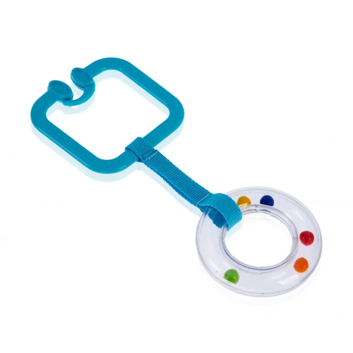 Çıngıraklı Puset Halkası Mavi Kare