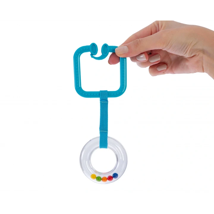 Çıngıraklı Puset Halkası Mavi Kare