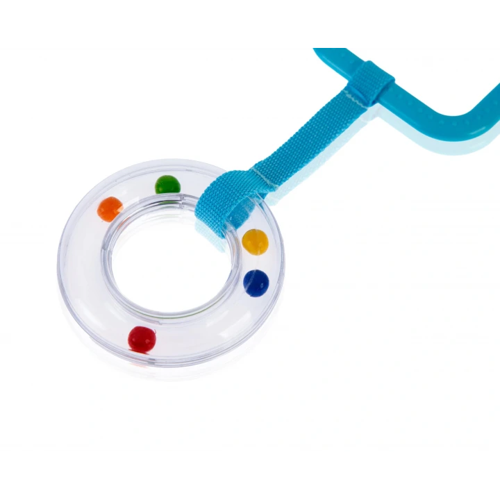 Çıngıraklı Puset Halkası Mavi Kare