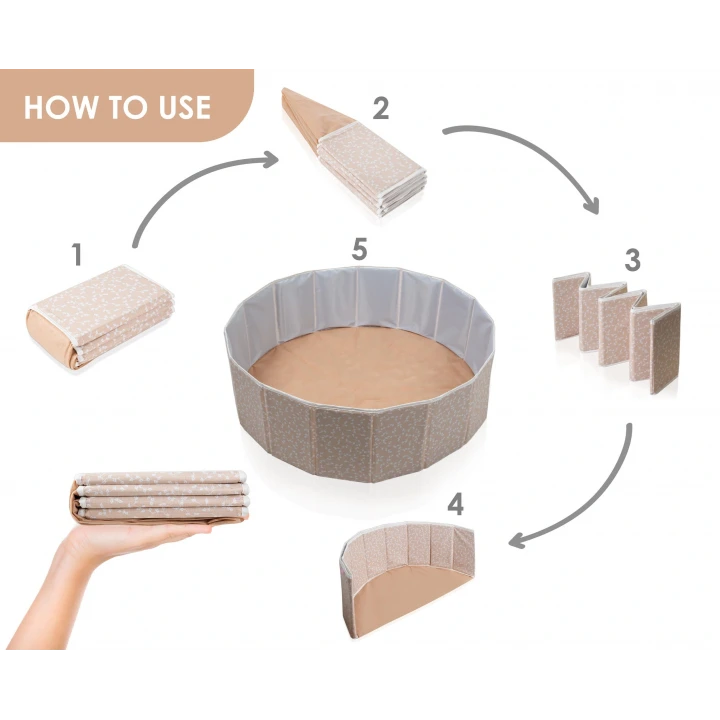 Babyjem Katlanabilir Bebek Top Havuzu Somon Çiçek