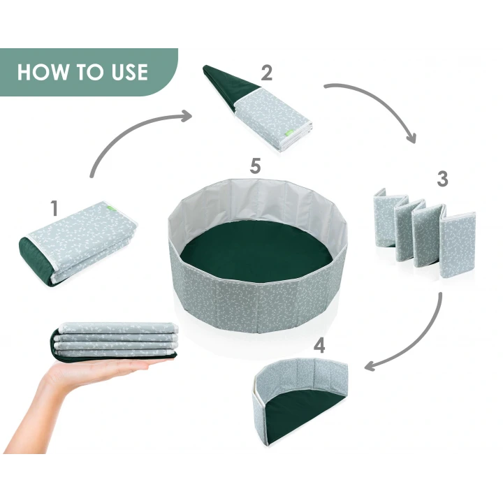 Babyjem Katlanabilir Bebek Top Havuzu Yeşil Çiçek