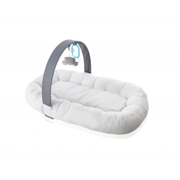 Babyjem Aktviteli Oyuncaklı Yumuşak İlk Yatağım Gri %100 Pamuk