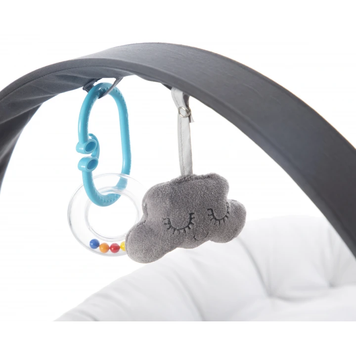Babyjem Aktviteli Oyuncaklı Yumuşak İlk Yatağım Gri %100 Pamuk