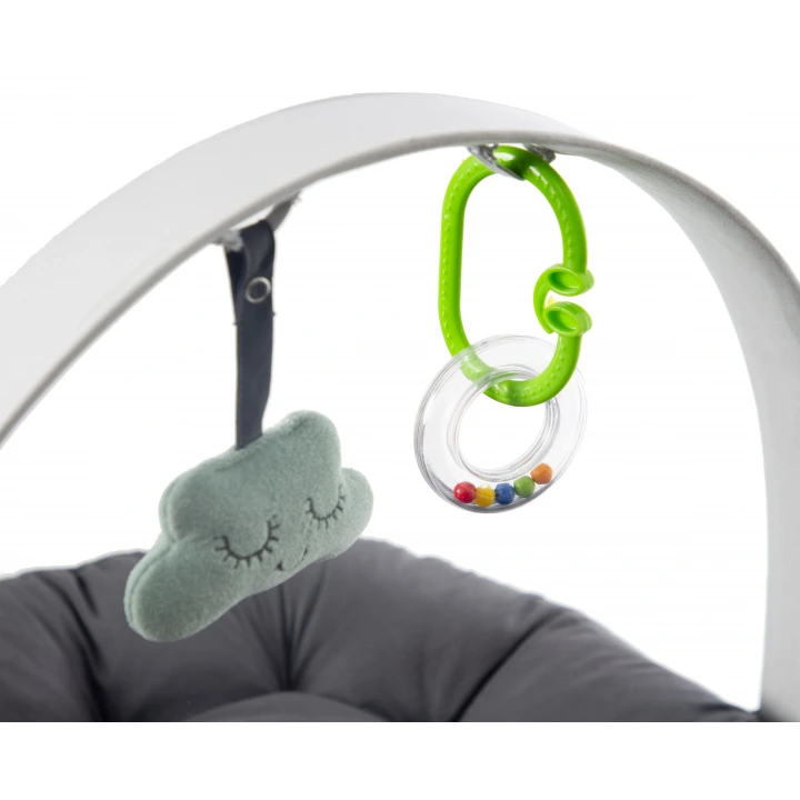 Babyjem Aktviteli Oyuncaklı Yumuşak İlk Yatağım Antrasit %100 Pamuk