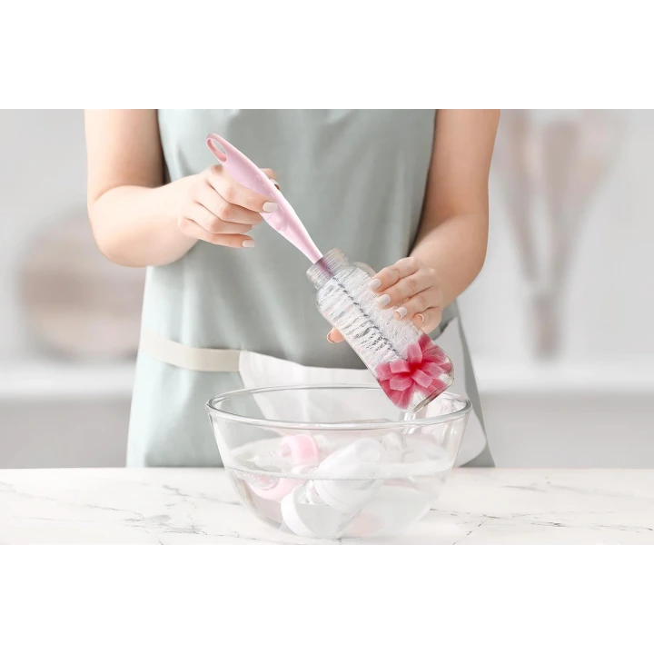 Babyjem Süngerli Biberon Fırçası Pembe