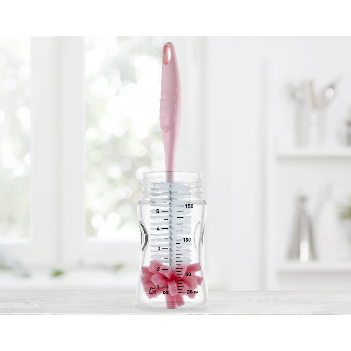 Babyjem Süngerli Biberon Fırçası Pembe