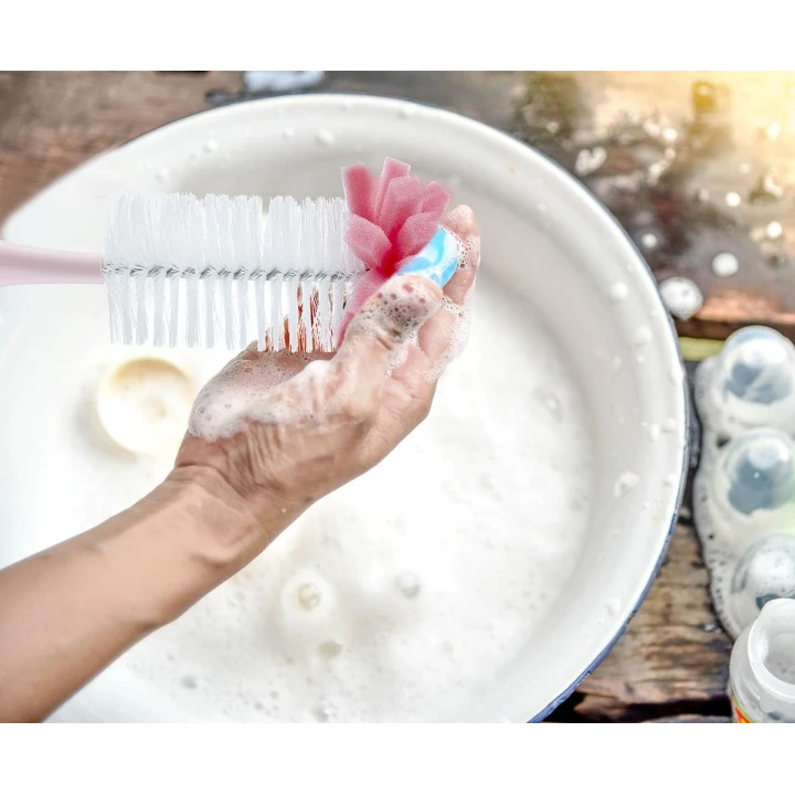 Babyjem Süngerli Biberon Fırçası Pembe