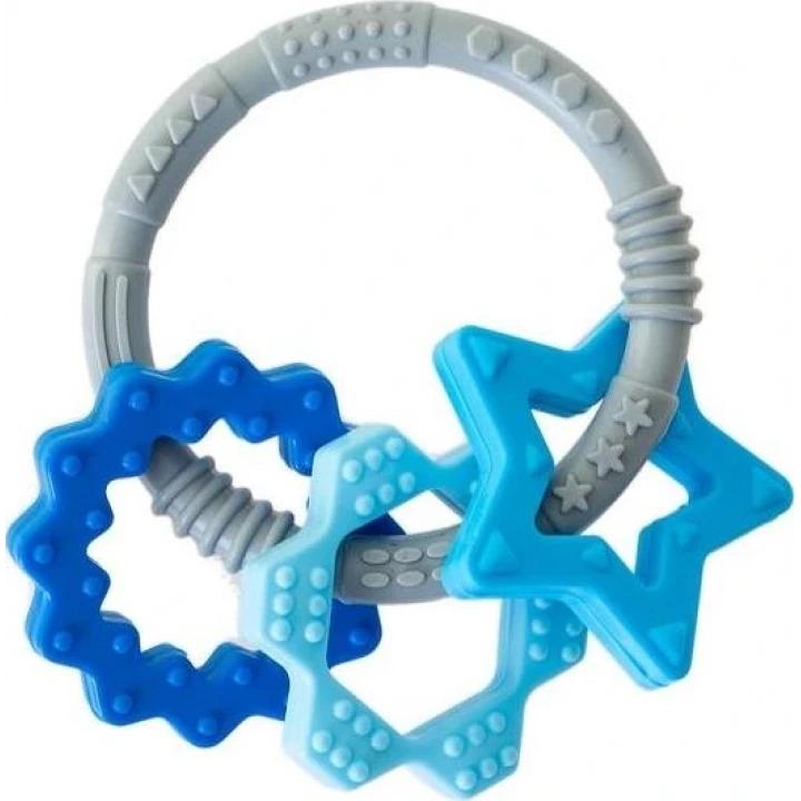 Babyjem Silikon Halka Diş Kaşıyıcı Mavi