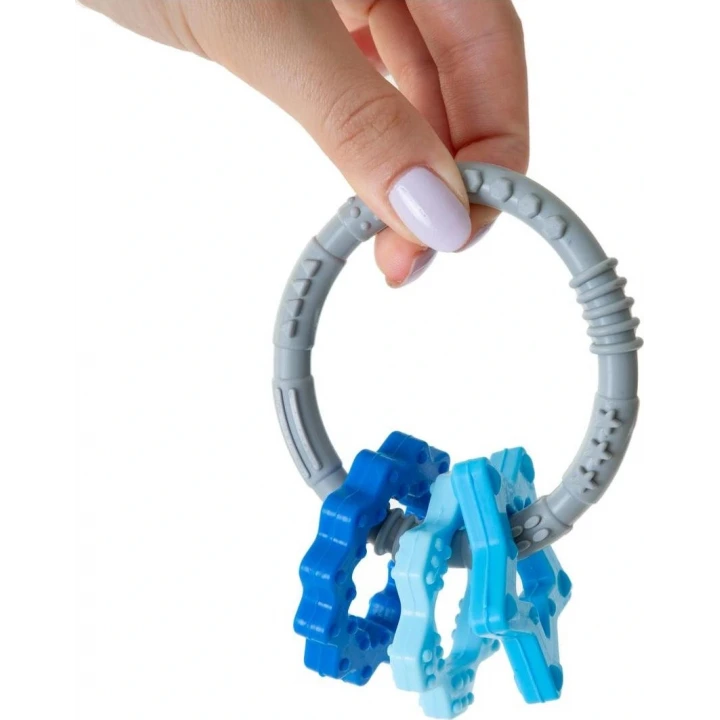 Babyjem Silikon Halka Diş Kaşıyıcı Mavi
