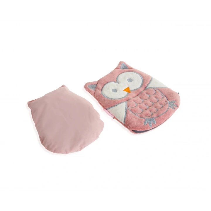 Babyjem Kiraz Çekirdekli Baykuş Kadife Rahatlatıcı Gaz Kemeri & Gaz Yastığı - Gül Kurusu