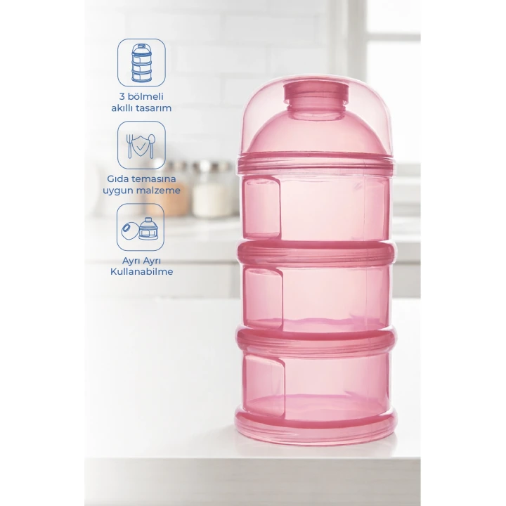 Babyjem Katlı Toz Mama Kabı Pembe