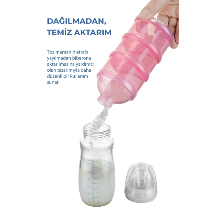 Babyjem Katlı Toz Mama Kabı Pembe