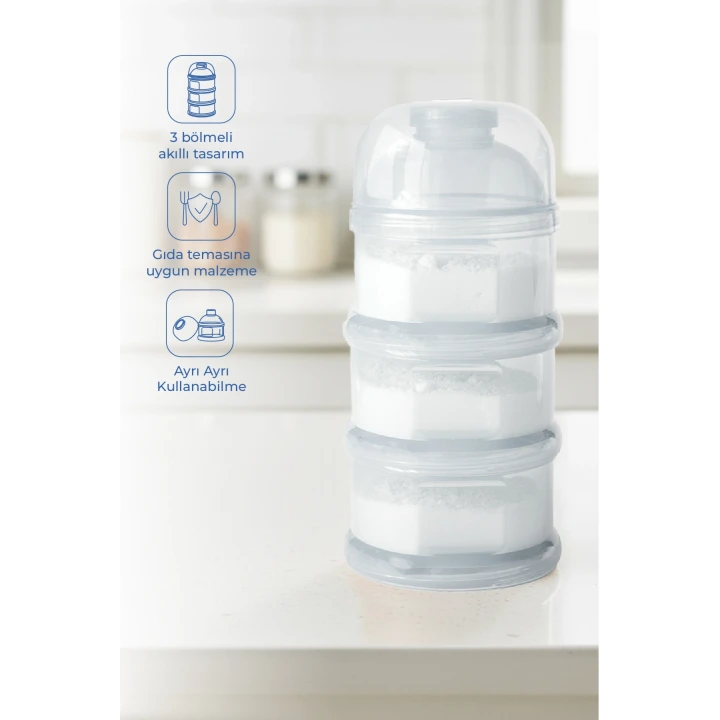 Babyjem Katlı Toz Mama Kabı Beyaz