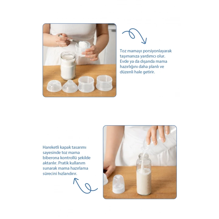 Babyjem Katlı Toz Mama Kabı Beyaz