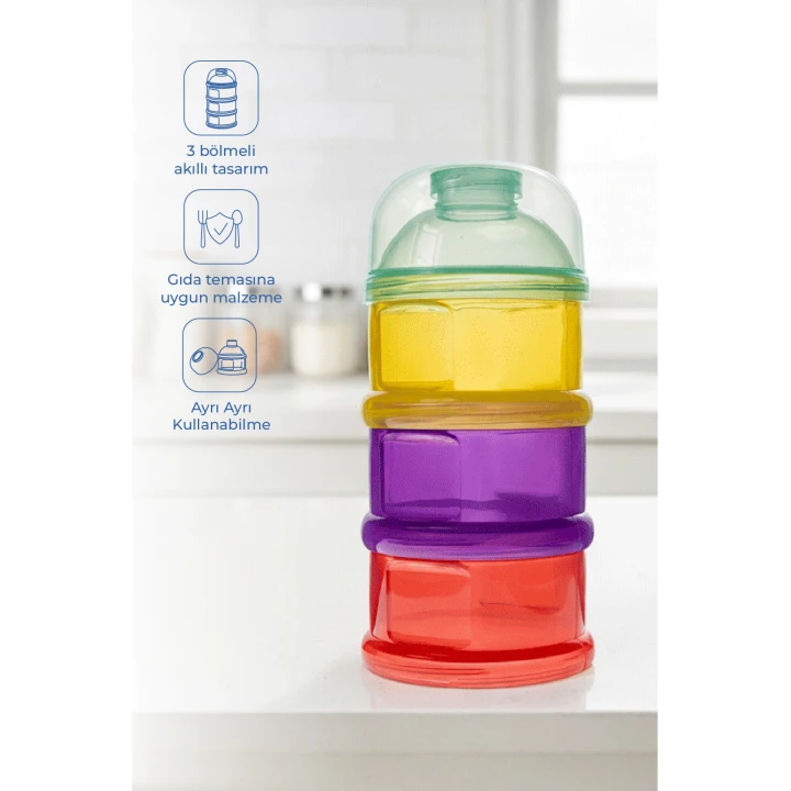 Babyjem Katlı Toz Mama Kabı Renkli