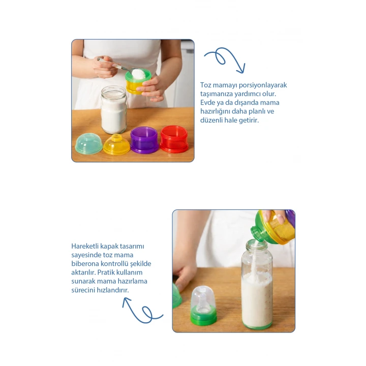 Babyjem Katlı Toz Mama Kabı Renkli