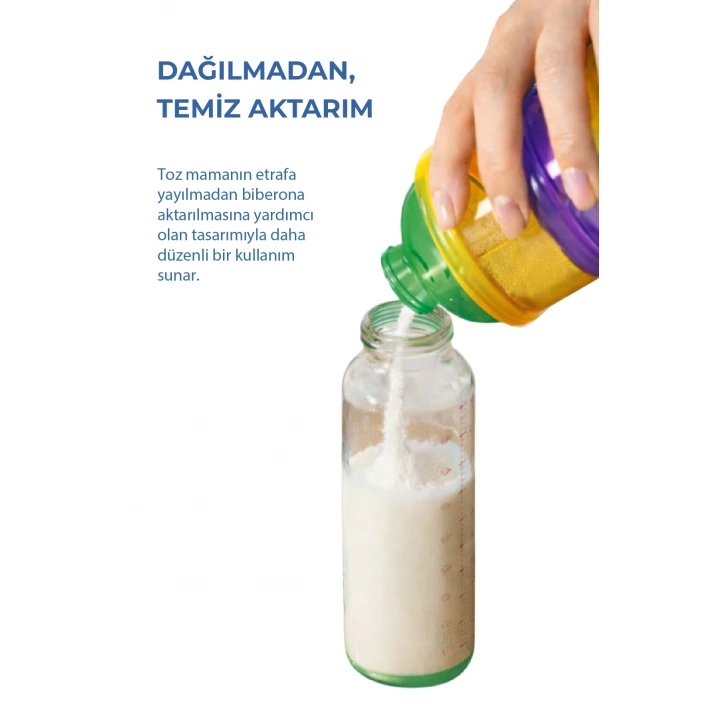 Babyjem Katlı Toz Mama Kabı Renkli