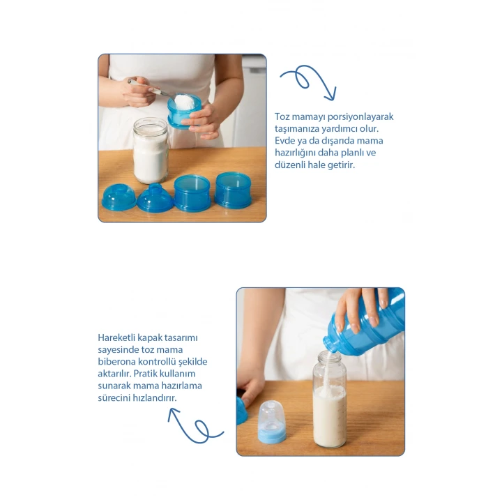 Babyjem Mavi Katlı Toz Mama Kabı