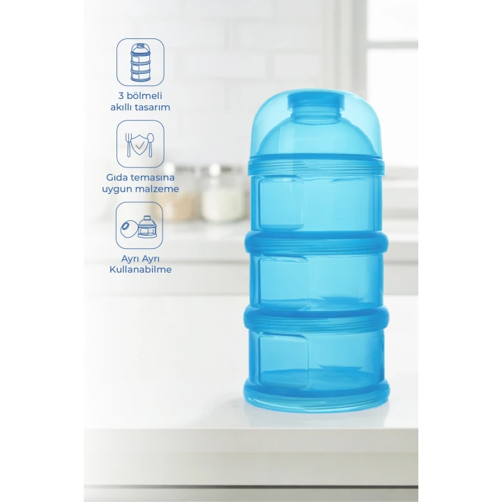 Babyjem Mavi Katlı Toz Mama Kabı