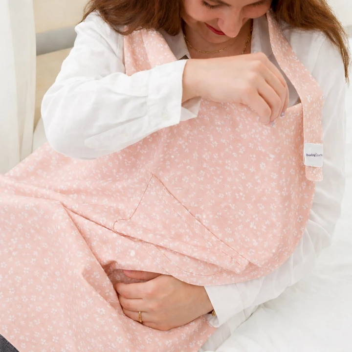 Babyjem Cepli Emzirme Önlüğü Somon Çiçek