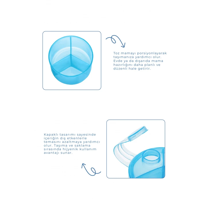 Babyjem Toz Mama Kabı Mavi