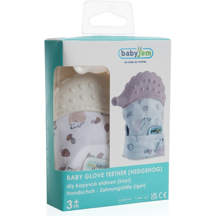 Babyjem Bebek Diş Kaşıyıcı Eldiveni Kirpi Ekru