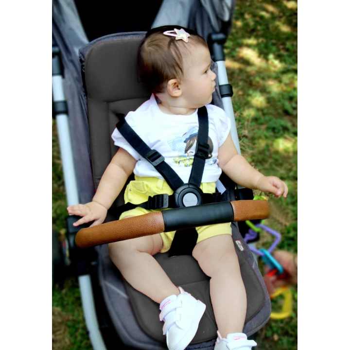 Babyjem Terleme Önleyici Bebek Arabası Puset Minderi %100 Pamuklu Gri