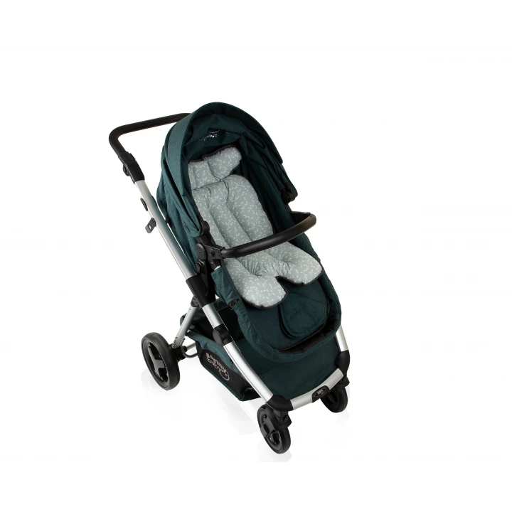 Babyjem 2 in 1 Puset ve Mama Sandalyesi Minderi Yeşil Çiçek %100 Pamuk