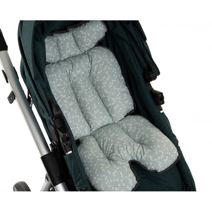 Babyjem 2 in 1 Puset ve Mama Sandalyesi Minderi Yeşil Çiçek %100 Pamuk