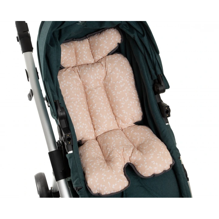 Babyjem 2 in 1 Puset ve Mama Sandalyesi Minderi Somon Çiçek %100 Pamuk