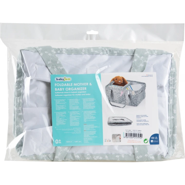 Babyjem Katlamalı Çanta Anne&Bebek Organizer Yeşil Çiçek