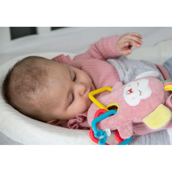 Babyjem Sevimli Maymun Peluş Çıngırak / Gül Kurusu