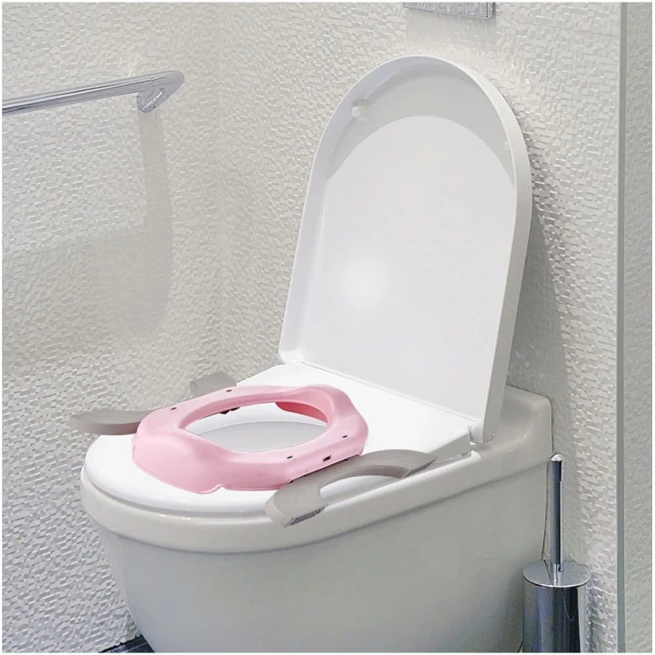 Babyjem Portatif Katlanır Lazımlık ve Klozet Adaptörü – Hijyenik Plastik, 5 Poşet Hediyeli, Bebek ve Çocuk Kullanımına Uygun Pembe