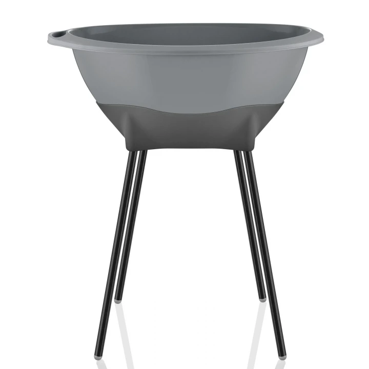 Babyjem Yeni Nesil Elegant Su Tahliyeli Giderli Ayaklı Bebek Küveti Gri