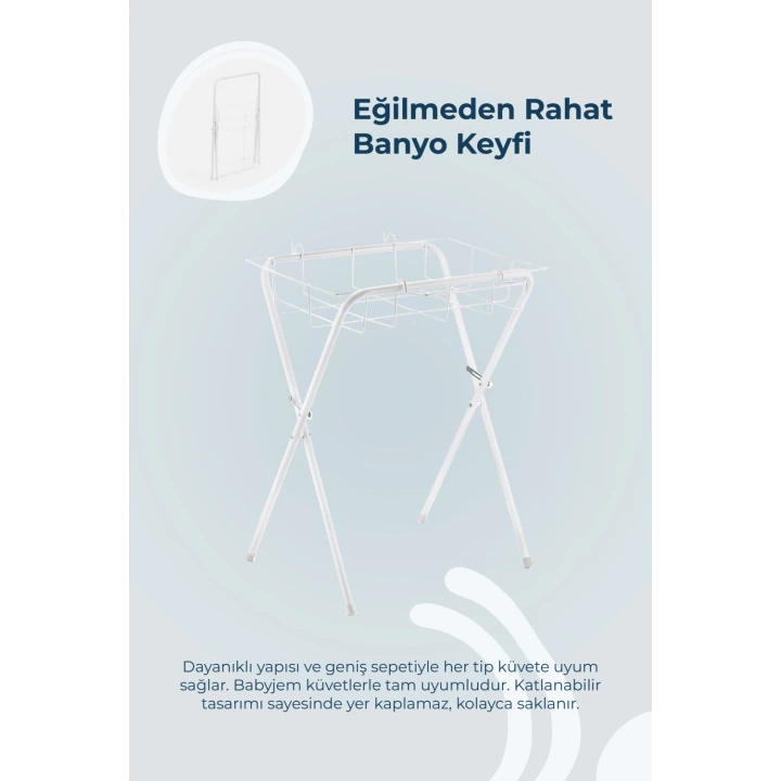 Babyjem Ayaklı Bebek Banyo Küvet Seti 7 Parça Soft Yeşil