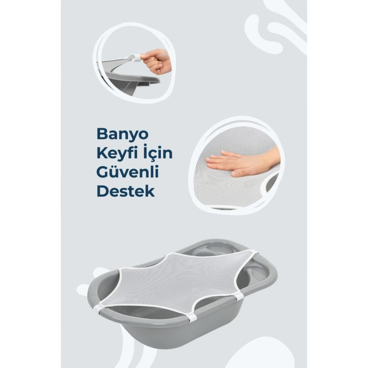 Babyjem Ayaklı Bebek Banyo Küvet Seti 7 Parça Soft Yeşil