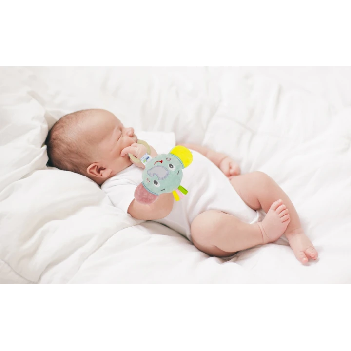 Babyjem Ahşap Halkalı Sevimli Fil Dişlik Gül Kurusu