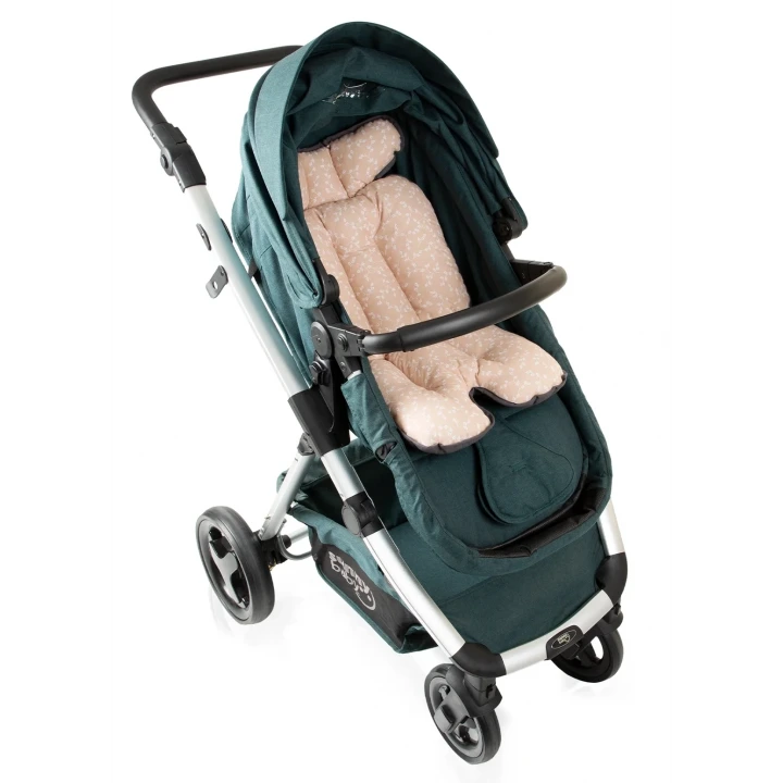 Babyjem 2 in 1 Puset ve Mama Sandalyesi Minderi Somon Çiçek %100 Pamuk