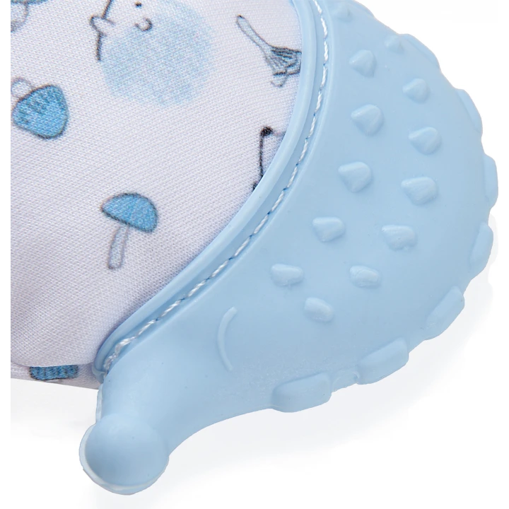 Babyjem Bebek Diş Kaşıyıcı Eldiveni Kirpi Mavi