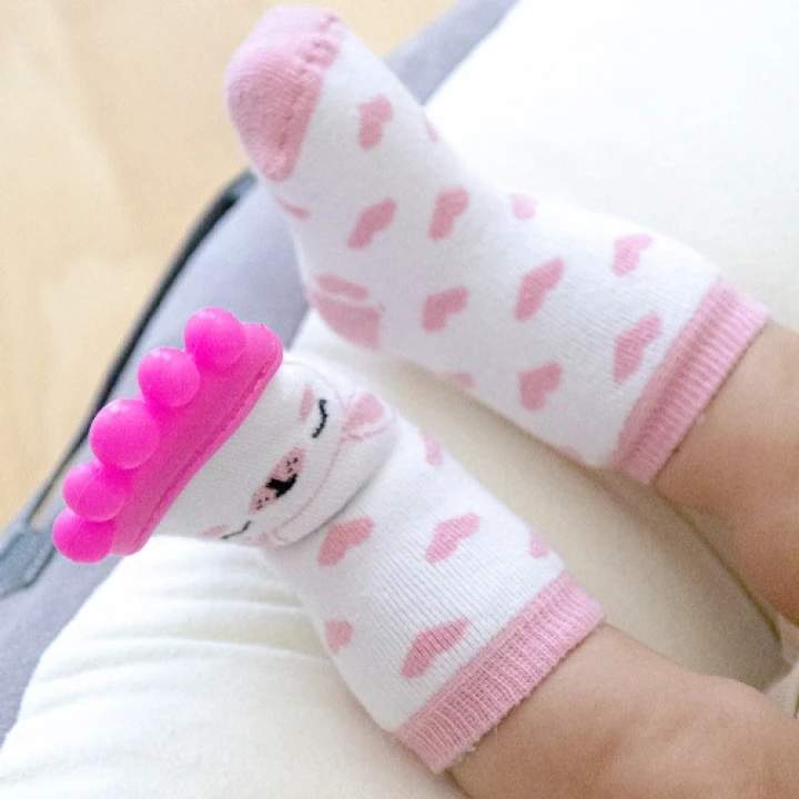 Babyjem Diş Kaşıyıcılı Havlu Bebek Çorap Pembe