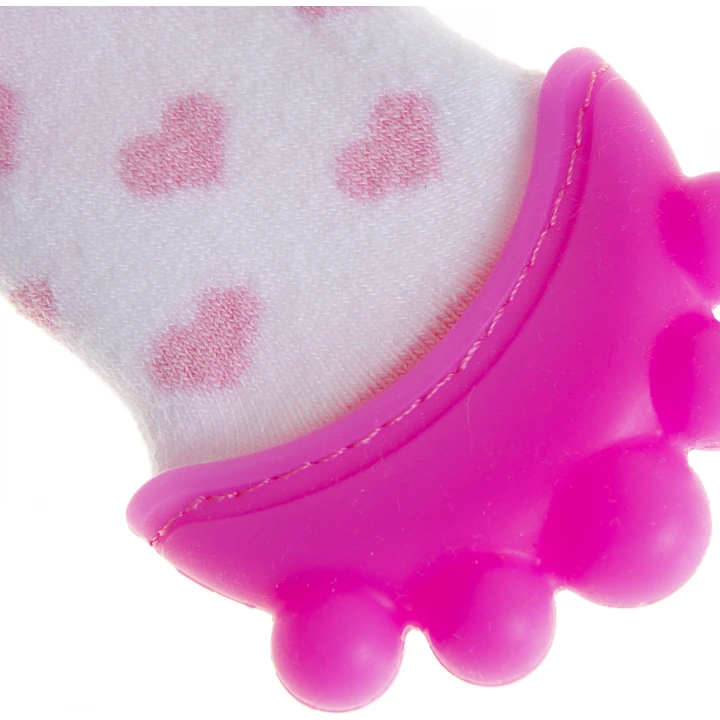 Babyjem Diş Kaşıyıcılı Havlu Bebek Çorap Pembe