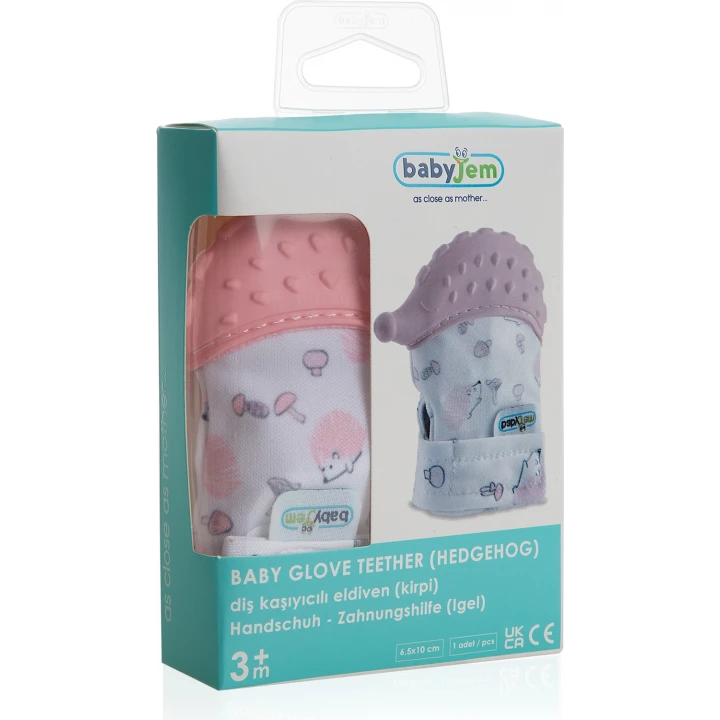 Babyjem Bebek Diş Kaşıyıcı Eldiveni Kirpi Pembe