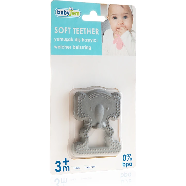 Babyjem Yumuşak Diş Kaşıyıcı Fil Gri