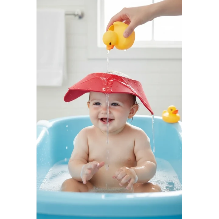 Babyjem Cırtlı Ayarlanabilir Banyo Siperi Kırmızı