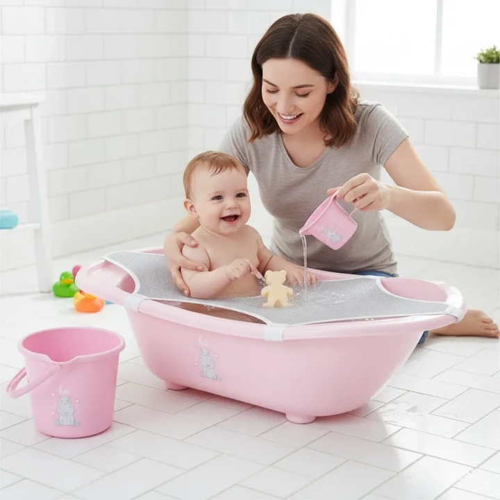 Babyjem 5 Parça Banyo Küvet Seti Pembe