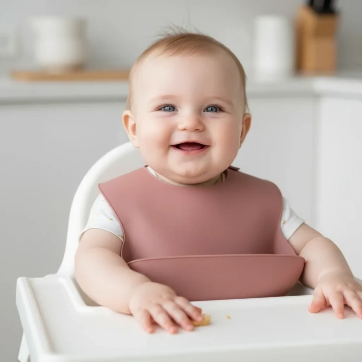 Babyjem Mini Silikon Mama Önlüğü Mocha