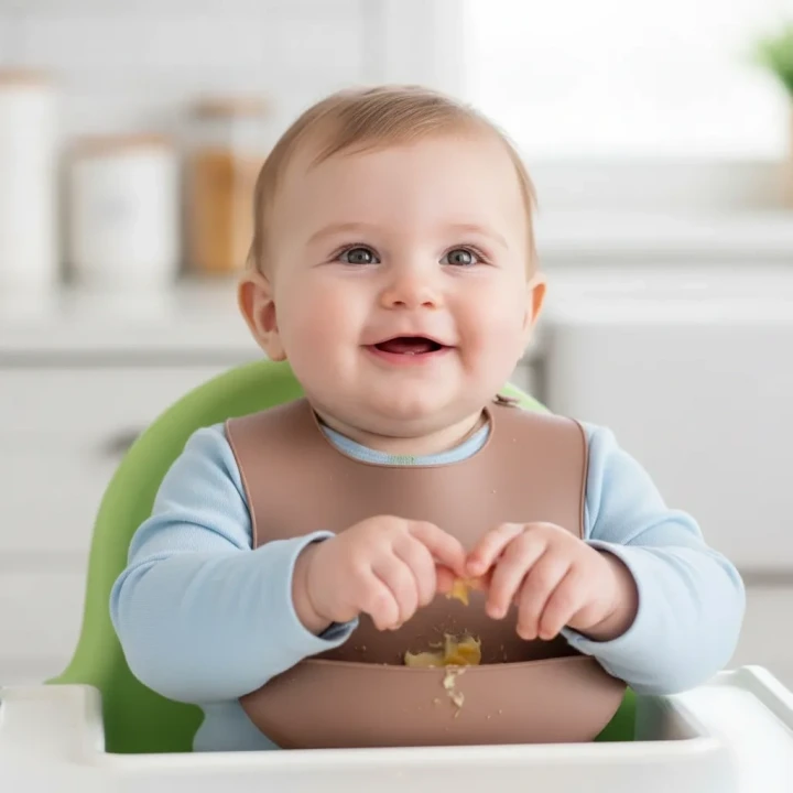 Babyjem Mini Silikon Mama Önlüğü Latte